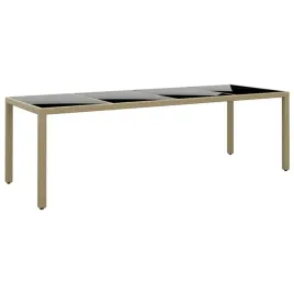 stol-ogrodowy-bezowy-250-x-100-x-75-cm-rattan-pe-szklo-hartowane