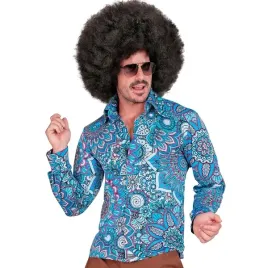 koszula-meska-niebieska-kwiaty-mandala-lata-70-hipis-l-xl