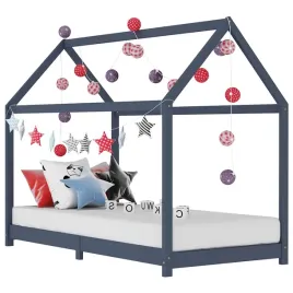 drewniana-rama-lozka-dla-dzieci-z-domkiem-szara-206-x-98-x-1415-cm
