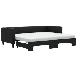 czarna-sofa-rozkladana-2-w-1-z-2-materacami-piankowymi-223-x-90-cm