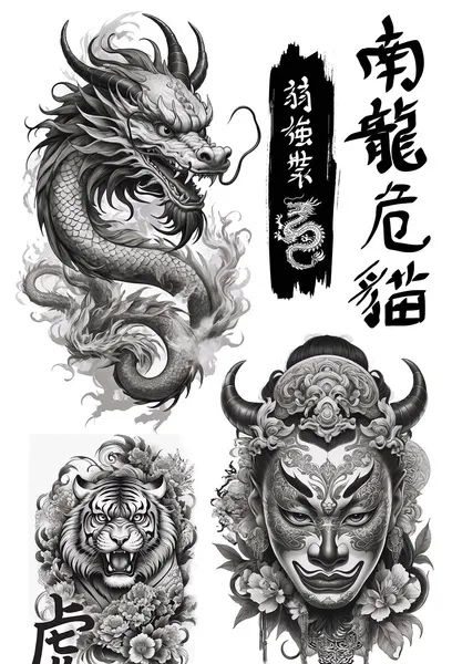 asian-tattoo-sheet-14x30-cm