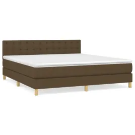 lozko-kontynentalne-203-x-180-x-78-88-cm-ciemny-braz-materac-180-x-20