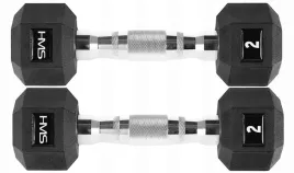 hms-hantla-ciezarek-gumowany-do-cwiczen-treningu-silowego-hex-pro-2-kg