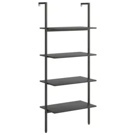 czarny-regal-drabinowy-4-poziomowy-64-x-35-x-1525-cm