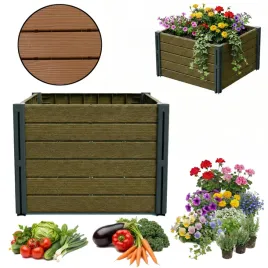 rabata-ogrodowa-grzadka-podwyzszona-imitacja-drewna-brazowa-62x62x46-cm