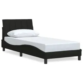 rama-lozka-z-zaglowkiem-czarna-208-x-95-x-745-cm-pasujacy-materac-90-x-19