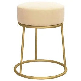 okragly-taboret-aksamitny-brzoskwiniowy-z-zelazna-podstawa-zlota-30x38-cm