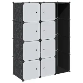 modulowa-szafa-z-plastiku-i-drutu-chromowanego-czarno-biala-109x365x143-cm