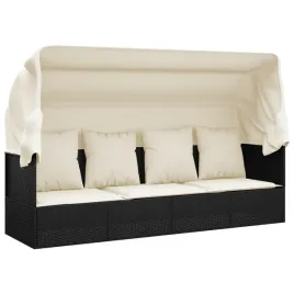 lezanka-ogrodowa-z-daszkiem-czarna-wymiary-203-x-58-x-56-cm