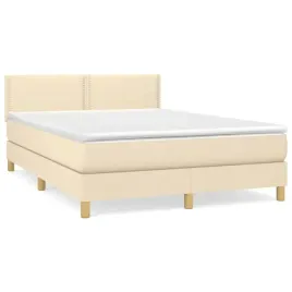 lozko-kontynentalne-kremowe-203-x-144-x-78-88-cm-z-materacem-140-x-200-x-20