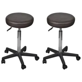 stolek-biurowy-brazowy-355-x-64-84-cm-z-podnosnikiem-gazowym-5-kolek