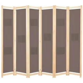 parawan-wolnostojacy-6-panelowy-z-torbami-drewno-jodlowe-brazowy-240x