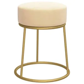 okragly-taboret-aksamitny-brzoskwiniowy-z-zelazna-podstawa-30x38-cm