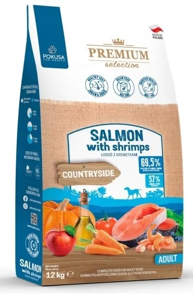 Pokusa Premium Selection Adult Łosoś z Krewetkami Bezzbożowa 12kg