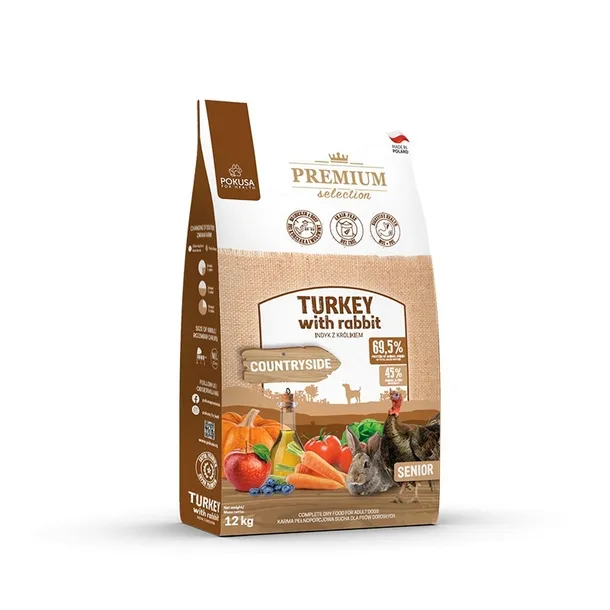 Pokusa Premium Selection Grain Free Senior Indyk Królik Bezzbożowa 12kg