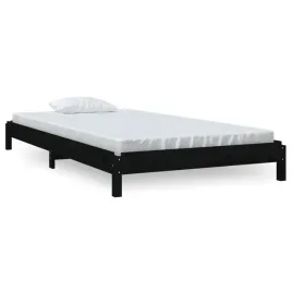 lozko-sztaplowane-z-litego-drewna-sosnowego-czarne-2065-x-865-x-22-cm