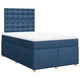lozko-kontynentalne-200x120x1405-1505-cm-niebieskie-z-materacem-i-topp