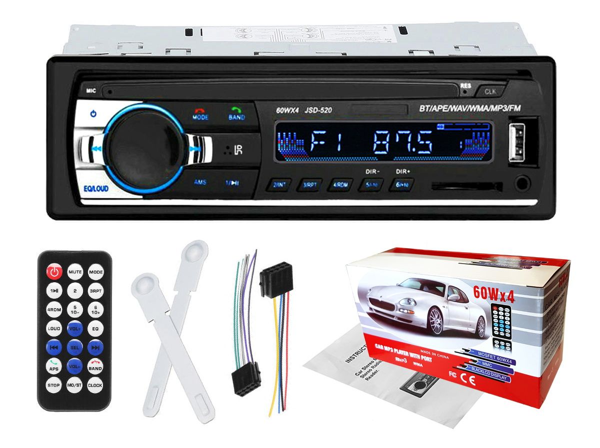 Promocja Radio Samochodowe 1din Bluetooth Mikrofon Usb Sd wyprzedaż przecena