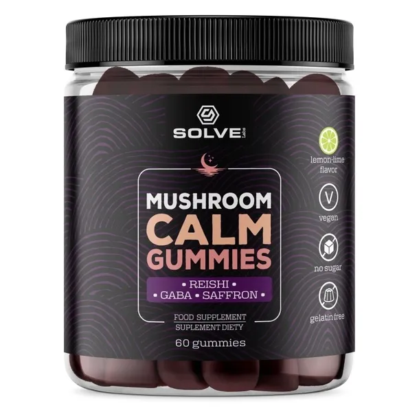 Żelki Solve Labs Mushroom Calm Gummies 60 sztuk na Stres Sen Spokój Reishi