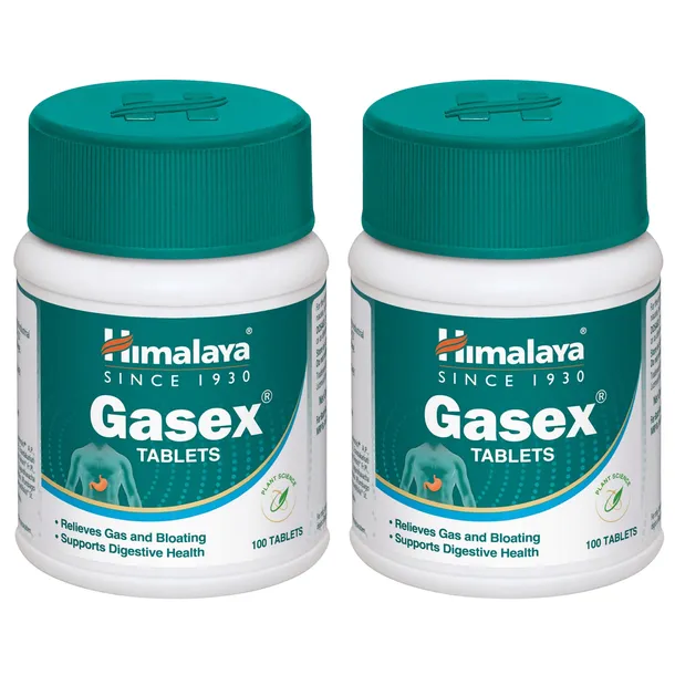 Himalaya Gasex 200 tabletek 2x100 Trawienie Wzdęcia Gazy Naturalny Składnik