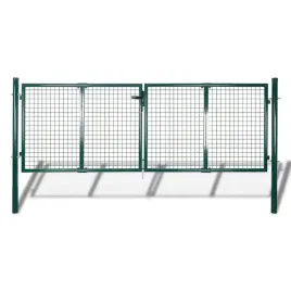 furtka-ogrodowa-ciemnozielona-306-x-125-cm-stal-galwanizowana