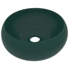 okragla-umywalka-ceramika-matowa-ciemna-zielen-400-x-150-mm