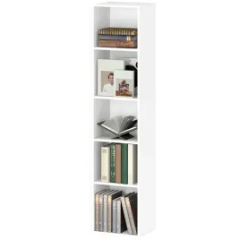 regal-ksiazkowy-homcom-bialy-30-x-24-x-1335-cm-z-regulowanymi-polkam
