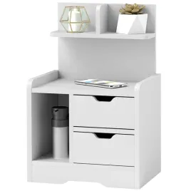 stolik-nocny-homcom-bialy-40x30x60-cm-z-2-szufladami-i-polkami