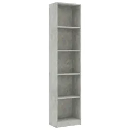 regal-na-ksiazki-5-poziomowy-szarosc-betonu-40-x-24-x-175-cm