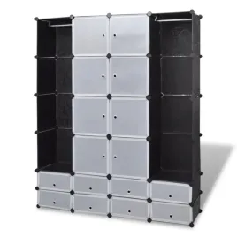 modulowa-szafa-z-plastikowych-elementow-czarno-biala-37x146x1805-cm
