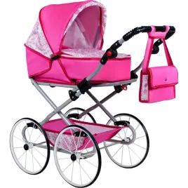 retro-wozek-dla-lalek-2w1-new-baby-natalia-rozowy