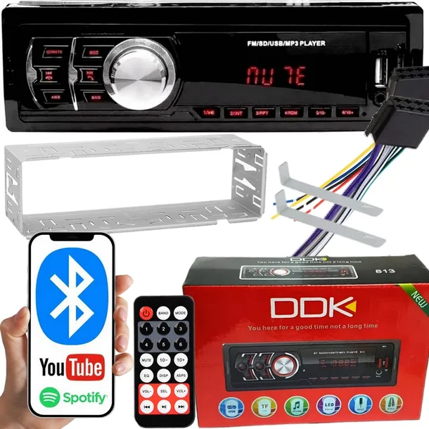 RADIO Samochodowe BLUETOOTH 1-DIN USB SD TF MMC AUX MP3 Mikrofon 4x45 PILOT