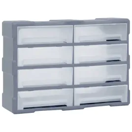 organizer-z-8-przezroczystymi-szufladami-szary-52x16x37-cm