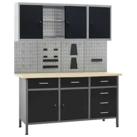 zestaw-warsztatowy-z-stolem-160x60x85-cm-4-panelami-2-szafkami-szaro-cza