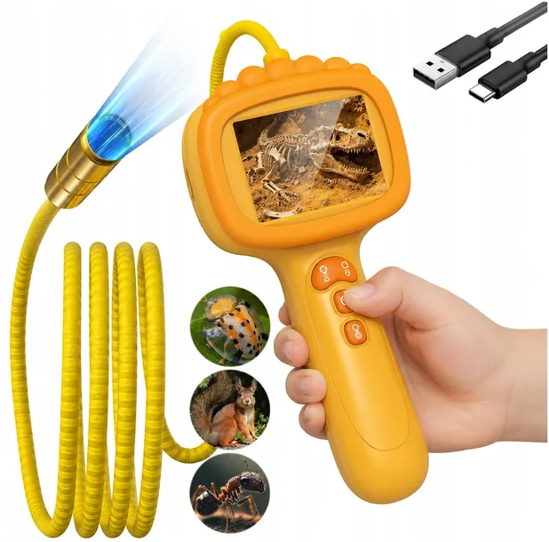 ENDOSKOP CYFROWY EDUKACYJNY MIKROSKOP DLA DZIECI MINI KAMERA APARAT HD 2,4"