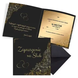 zaproszenia-slubne-zlote-serca-brak-personalizacji-koperta-czarna