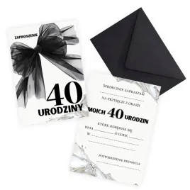 zaproszenia-na-40-urodziny-czarna-kokarda-40-koperta-czarna