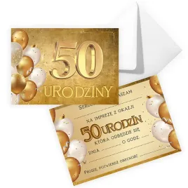 zaproszenia-na-50-urodziny-golden-koperta-biala