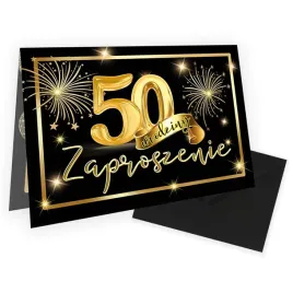 zaproszenia-na-50-urodziny-zlote-balony-koperta-czarna