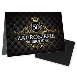 zaproszenia-na-50-urodziny-gold-koperta-czarna