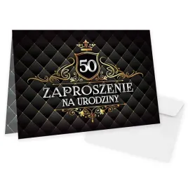 zaproszenia-na-50-urodziny-gold-party-koperta-biala