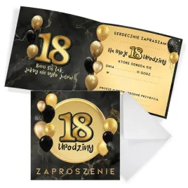 zaproszenia-na-18-urodziny-czarno-zlote-koperta-biala