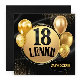 zaproszenia-na-18-personalizowane-zlote-balony-koperta-czarna