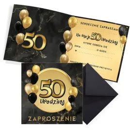 zaproszenia-na-50-urodziny-czarno-zlote-koperta-czarna