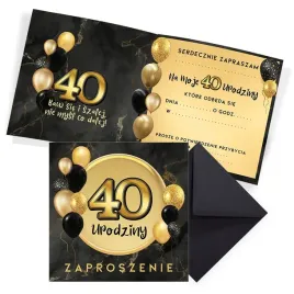 zaproszenia-na-40-urodziny-czarno-zlote-koperta-czarna