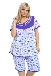 pizama-bawelniana-motylki-komplet-krotki-rekaw-rybaczki-prezent-6xl-7xl-999
