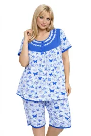 pizama-bawelniana-motylki-komplet-krotki-rekaw-rybaczki-prezent-6xl-7xl-999