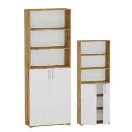 regal-biurowy-z-drzwiczkami-p-k-2d-dab-artisan-bialy-215-x-60-x-32-cm