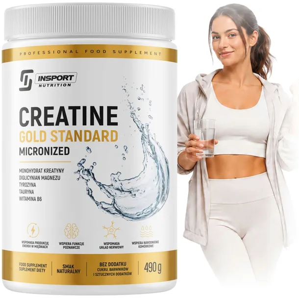 KREATYNA + MAGNEZ Chelatowany + TAURYNA + TYROZYNA + B6 490g | INSPORT