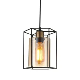 italux-lampa-wiszaca-kalula-e27-czarny-bursztynowy